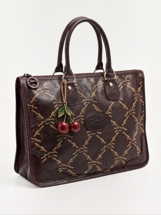 Longchamp Handbags - Vintage Longchamp Dark Brown Tote With Vintage Racehorse Zipper Pull